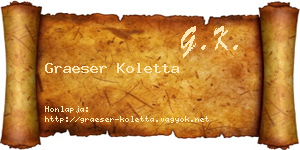 Graeser Koletta névjegykártya